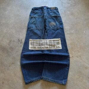 baggy Sir Benny Miles wide leg jnco style big pocket embroidered vintage jeans